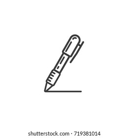 black and white simple vector outline line art icon of the ink pen