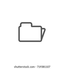 black and white simple vector outline line art folder icon