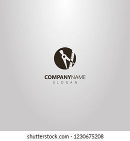 black and white simple vector round negative space logo of dividers and ruler