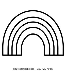 Black and White Simplified Rainbow Arch Design