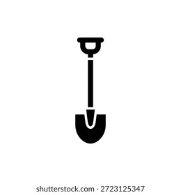 Icono de herramienta de excavación de pala simplificada en blanco y negro