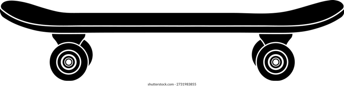 Black and white skateboard, without background.