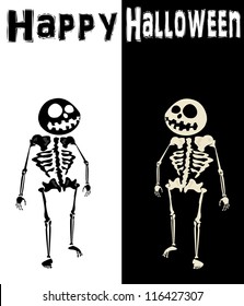 Black and White Skeleton. Happy Halloween