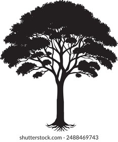 black and white sketch art vector tree image for any use