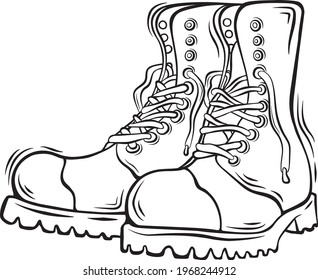 Black White Sketch Boots Stock Vector (Royalty Free) 1968244912 ...