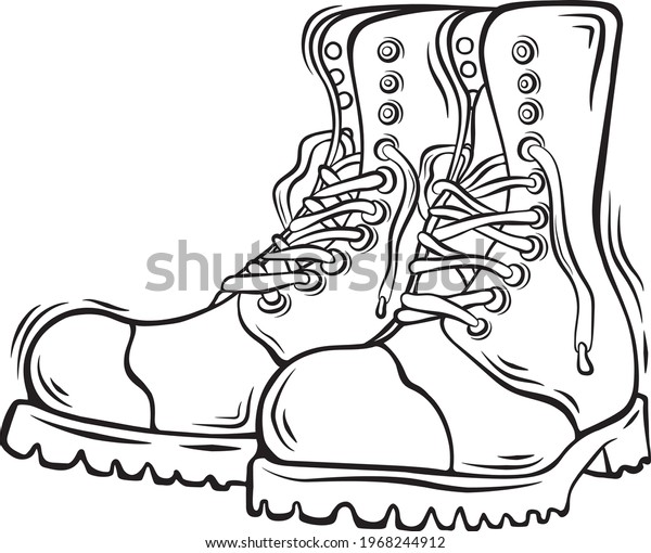 Black White Sketch Boots Stock Vector (Royalty Free) 1968244912 ...