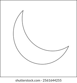 black and white sketch of a crescent moon
