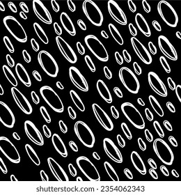 Black and White Sketch pattern texture round. Vector design element.