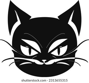 In a black and white sketch, a regal black cat sits proudly, its eyes exuding a sense of wisdom and mystery, inviting the viewer to contemplate its secrets.