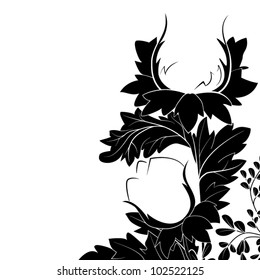 black and white sketches of flowers