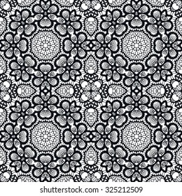 Black and white sketchy seamless pattern, floral geometric ornament, tribal ethnic arabic indian motif. Hand drawn abstract graphic background. Repeating fabric texture