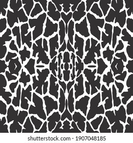 Black and white skin texture of an African giraffe