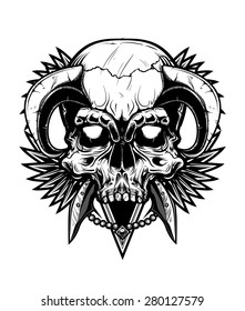 Black and White Skull