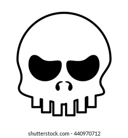 black and white skull