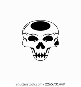 Black and White Skull Art Element abstract