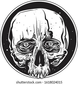 Black & White Skull Badge