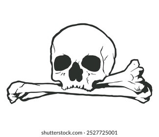 Black and white skull and crossbones