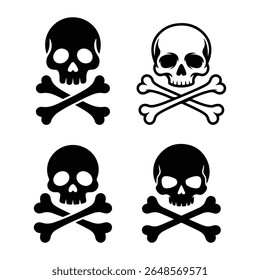Black and White Skull and Crossbones Illustrations