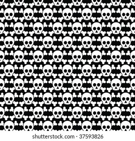 Black and white skull and crossbones pattern