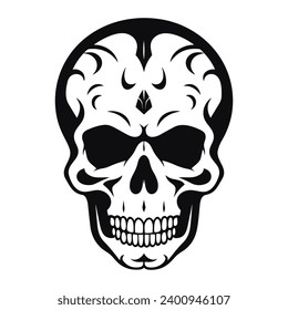 Black and white skull face, Skull mask vector	