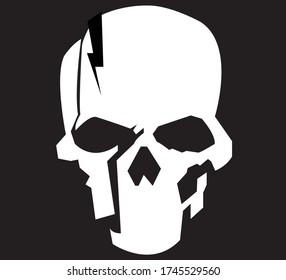BLACK AND WHITE SKULL GAMING LOGO VECTOR DESIGN  