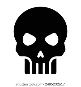 Black and white skull icon illustration. Vector illustration