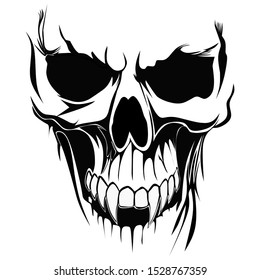 Black White Skull Illustration Art Skull Stock Vector (Royalty Free ...