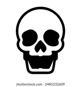 Black and white skull illustration. Vector illustration