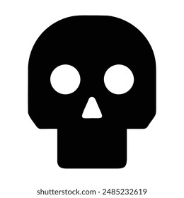Black and white skull illustration. Vector illustration