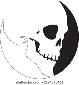 black and white skull image