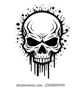 Black And White Skull Silhouette