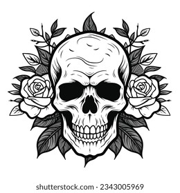 Black And White Skull Silhouette