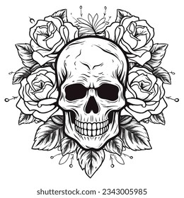Black And White Skull Silhouette