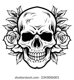 Black And White Skull Silhouette