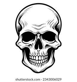 Black And White Skull Silhouette
