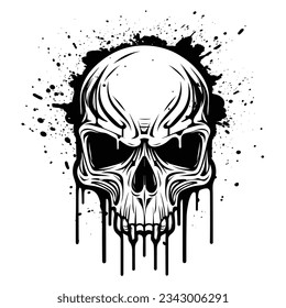 Black And White Skull Silhouette