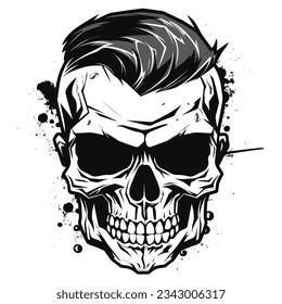 Black And White Skull Silhouette