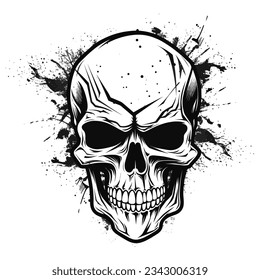 Black And White Skull Silhouette