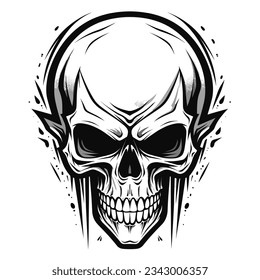 Black And White Skull Silhouette