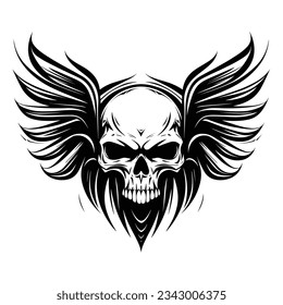 Black And White Skull Silhouette