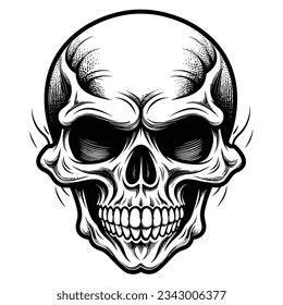 Black And White Skull Silhouette