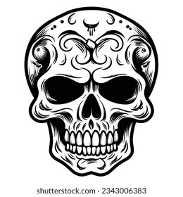 Black And White Skull Silhouette