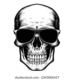 Black And White Skull Silhouette