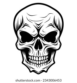 Black And White Skull Silhouette