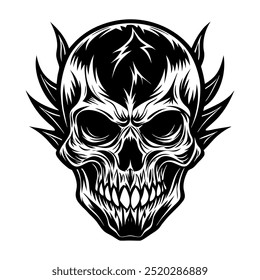 Black And White Skull Silhouette-1.eps