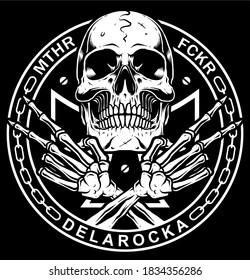 black and white skull vector