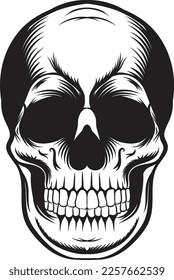 Vector de cráneo negro y blanco