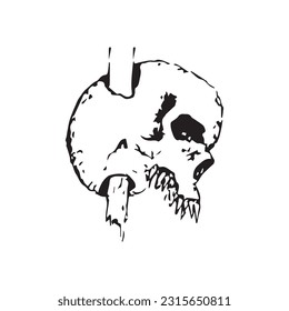 Black and white skull vector