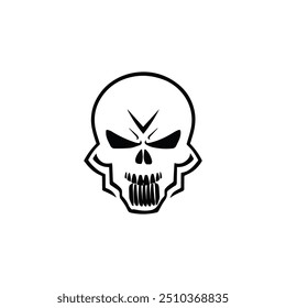 vetor crânio preto e branco.