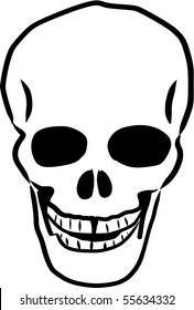Black and White Skull Vector Tattoo